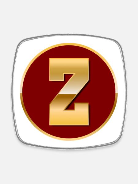 Letter Z - Square fridge magnet - white