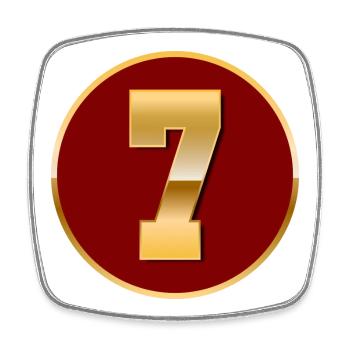 Gold number 7 - Square fridge magnet - white - Front