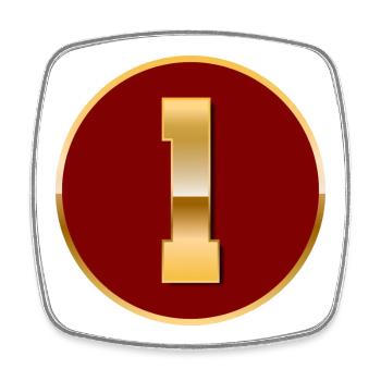 Gold number 1 - Square fridge magnet - white - Front