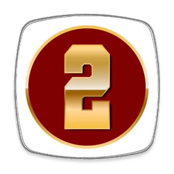 Gold number 2 - Square fridge magnet - white - Front