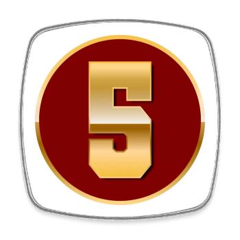 Numéro d’or 5 - Magnet carré - blanc - Devant