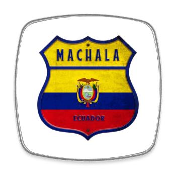 Machala Ecuador Wappen Flaggen Design - Viereckiger Kühlschrankmagnet - Weiß - Vorne