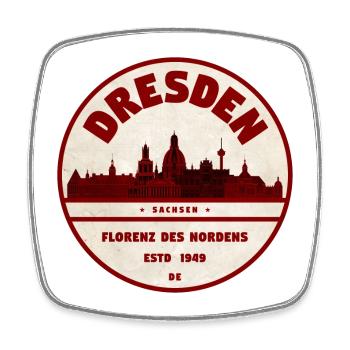 Dresde - Magnet carré - blanc - Devant