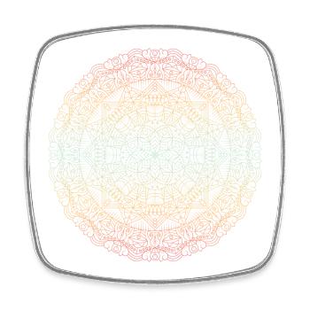 Mandala - Viereckiger Kühlschrankmagnet - Weiß - Vorne