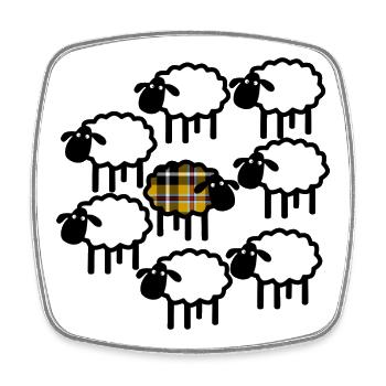Les moutons de Cornouaillais ne suivent pas le troupeau - Magnet carré - blanc - Devant
