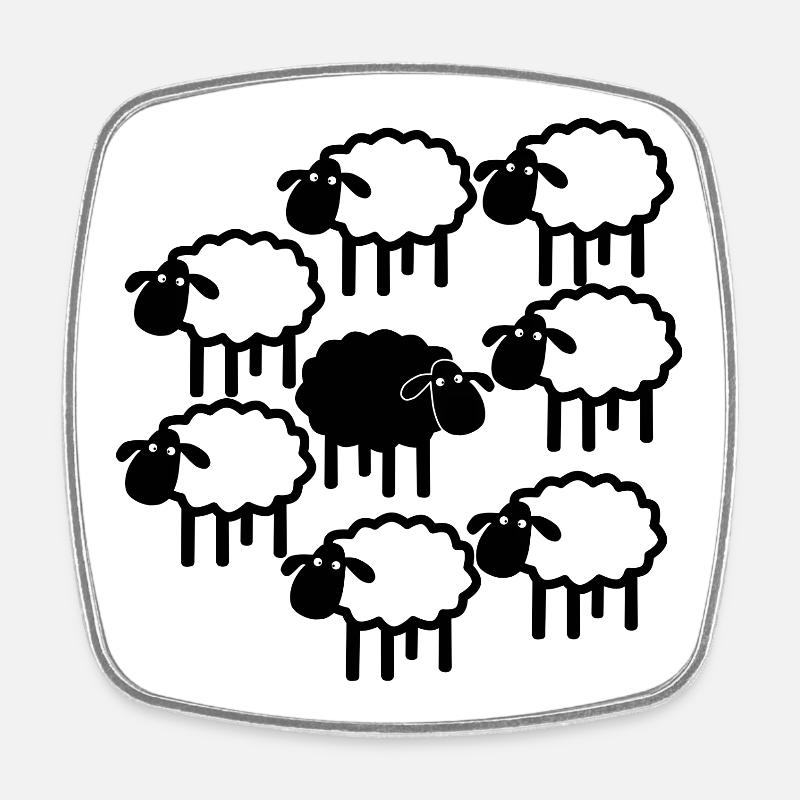 Parade des moutons de minuit - Magnet carré - blanc