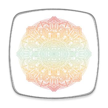 Mandala - Viereckiger Kühlschrankmagnet - Weiß - Vorne