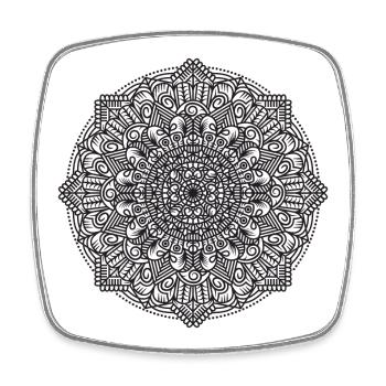 Mandala - Viereckiger Kühlschrankmagnet - Weiß - Vorne