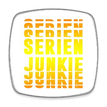 Serien Junkie - Viereckiger Kühlschrankmagnet - Weiß - Vorne
