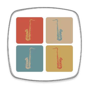 Saxophone design - Square fridge magnet - white - Front