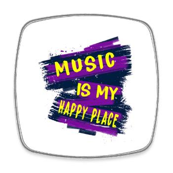 Musik ist mein Lieblingsplatz - Viereckiger Kühlschrankmagnet - Weiß - Vorne
