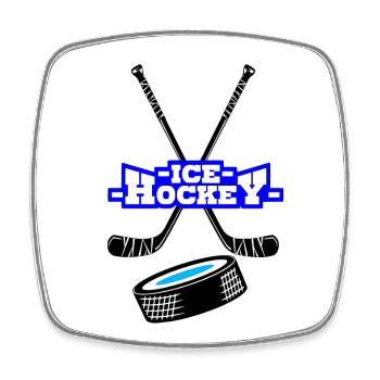Eishockey - Viereckiger Kühlschrankmagnet - Weiß - Vorne