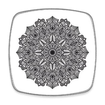 Mandala - Viereckiger Kühlschrankmagnet - Weiß - Vorne