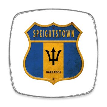 Speightstown Barbados Wappen Flaggen Design - Viereckiger Kühlschrankmagnet - Weiß - Vorne