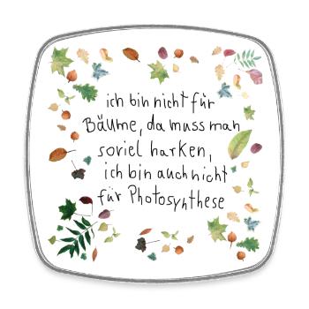 Laub mit Spruch - Viereckiger Kühlschrankmagnet - Weiß - Vorne