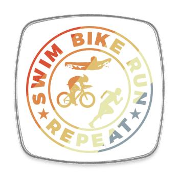 Citation amusante de triathlète - Magnet carré - blanc - Devant
