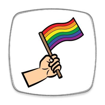 Regenbogenfahne Lgbt Rechte Homosexueller Stolz - Viereckiger Kühlschrankmagnet - Weiß - Vorne