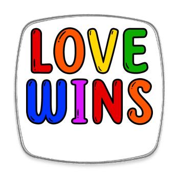 Déclaration d’amour LGBT Arc-en-ciel Gay Lesbienne - Magnet carré - blanc - Devant
