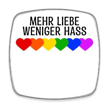 Regenbogen Herz Lgbt Bisexuell Statement - Viereckiger Kühlschrankmagnet - Weiß - Vorne