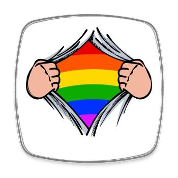 Lgbt Rechte Homosexueller Regenbogen Bisexuell - Viereckiger Kühlschrankmagnet - Weiß - Vorne
