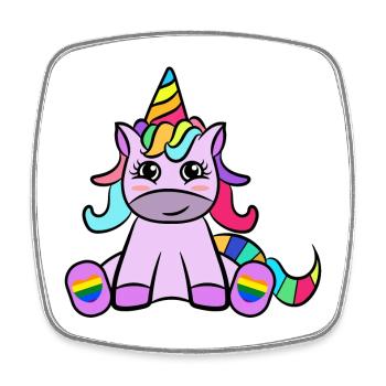 Einhorn Herz Regenbogen Menschenrechte Lgbt - Viereckiger Kühlschrankmagnet - Weiß - Vorne