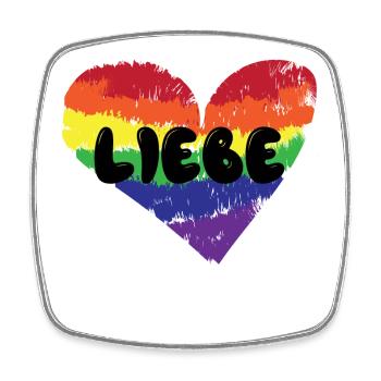 Liebe Herz Lgbt Regenbogen Gleichberechtigung Gay - Viereckiger Kühlschrankmagnet - Weiß - Vorne