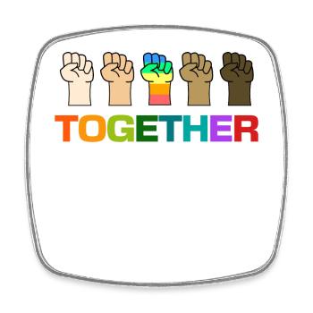 gay human rights lgbt saying rainbow - Square fridge magnet - white - Front