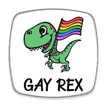 Dinosaur Rainbow Flag Lgbt Slogan Bisexual - Square fridge magnet - white - Front