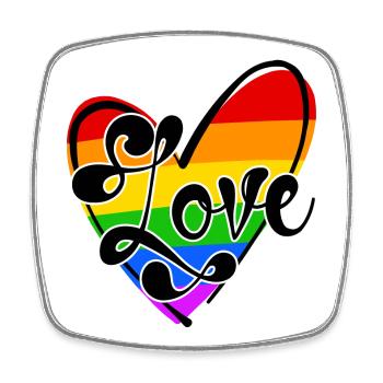 Amour Cœur LGBT Dire Sexualité Transgenre Gay - Magnet carré - blanc - Devant