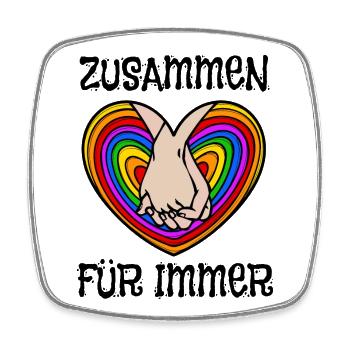 Beziehung Menschenrechte Gay Herz Lgbt Statement - Viereckiger Kühlschrankmagnet - Weiß - Vorne