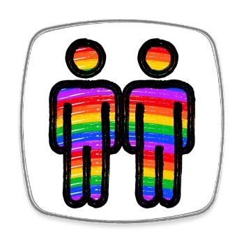 Lgbt Gleichgeschlechtliche Partnerschaft Bisexuell - Viereckiger Kühlschrankmagnet - Weiß - Vorne