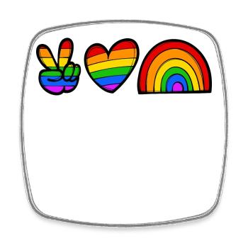 Rainbow Heart Lgbt Right-wing homosexual pride - Square fridge magnet - white - Front