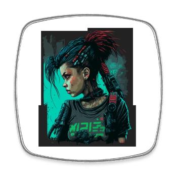 Gorgeous futuristic Girl for Video Game Fans - Square fridge magnet - white - Front