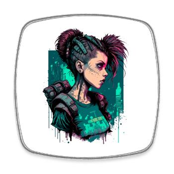 Stunning punk Girl for Video Game Fans - Square fridge magnet - white - Front