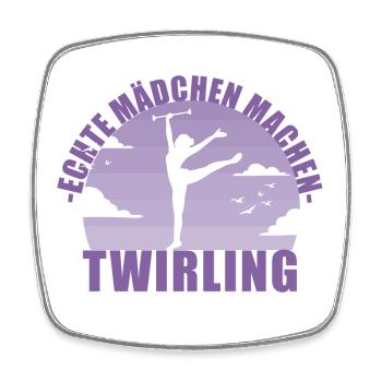 Echte Mädchen machen Twirling - Viereckiger Kühlschrankmagnet - Weiß - Vorne