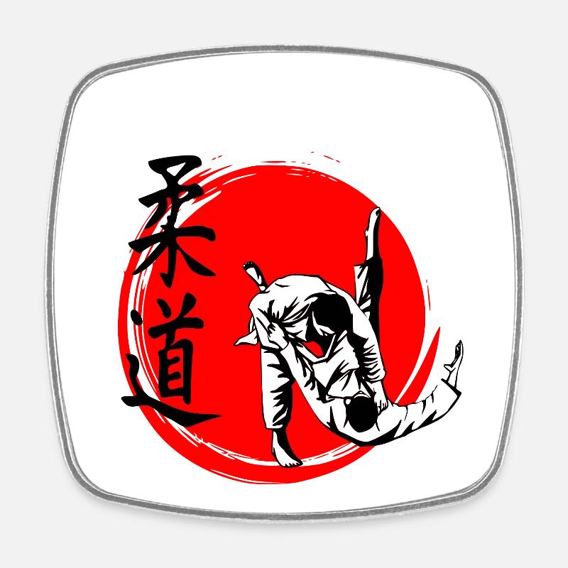 Judo - Viereckiger Kühlschrankmagnet - Weiß