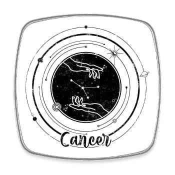 Midnight Spark Silhouette - Square fridge magnet - white - Front