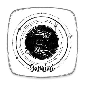 Midnight Palm Silhouette - Square fridge magnet - white - Front