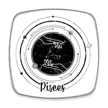 Midnight Spark Starburst - Square fridge magnet - white - Front