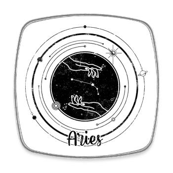 Mitternachts-Schneeflocken-Sternbild - Viereckiger Kühlschrankmagnet - Weiß - Vorne