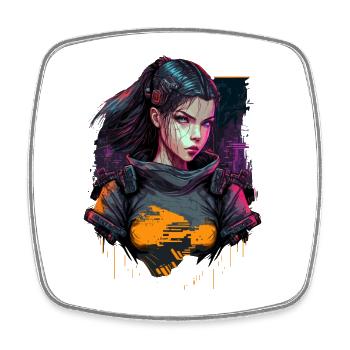 Cool Drawing of a Futuristic Women - Square fridge magnet - white - Front