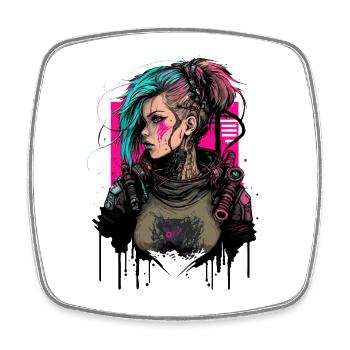 Punk Lady das ausgezeichnete Geschenk für Fiction Fans - Viereckiger Kühlschrankmagnet - Weiß - Vorne