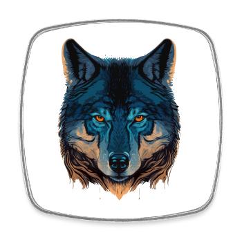 Wolf Head Illustration as the Fabulous Present - Square fridge magnet - white - Front