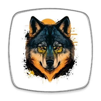 La peinture numérique Wolf comme l’anniversaire parfait - Magnet carré - blanc - Devant