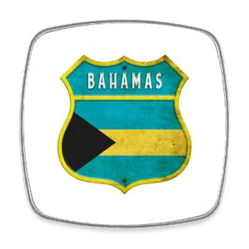 Bahamas coat of arms flag design - Square fridge magnet - white - Front