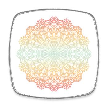 Mandala - Viereckiger Kühlschrankmagnet - Weiß - Vorne