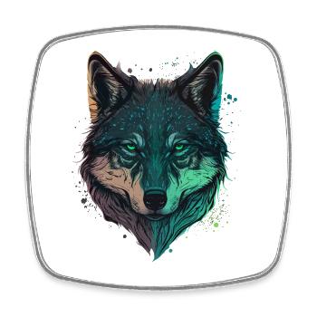 A Wolf Digital Illustration for all Forest - Square fridge magnet - white - Front