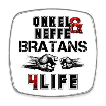 Onkel und Neffe Bratans fürs Leben Geschenk - Viereckiger Kühlschrankmagnet - Weiß - Vorne