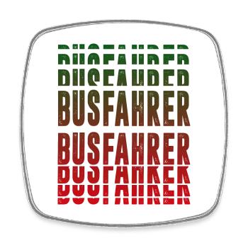 Busfahrer Design - Viereckiger Kühlschrankmagnet - Weiß - Vorne
