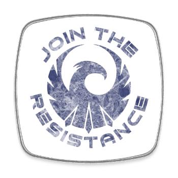 P.R.I.M Join the resistance marmor - Viereckiger Kühlschrankmagnet - Weiß - Vorne